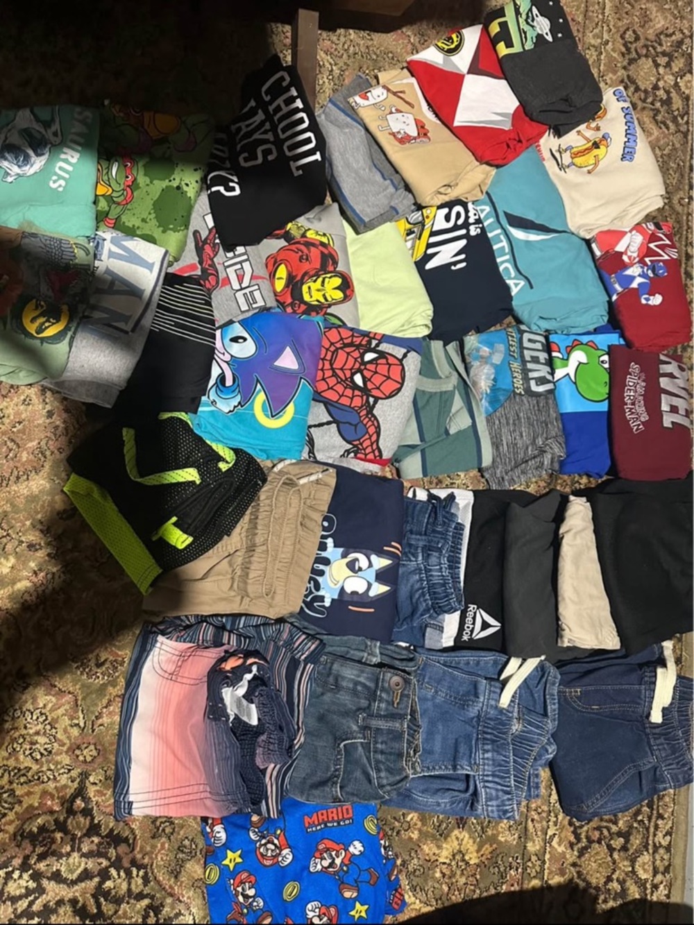 ✨SOLD ON DEPOP✨ Lot of Boys Graphic Tees & Shorts - Superhero & Cartoon Mix